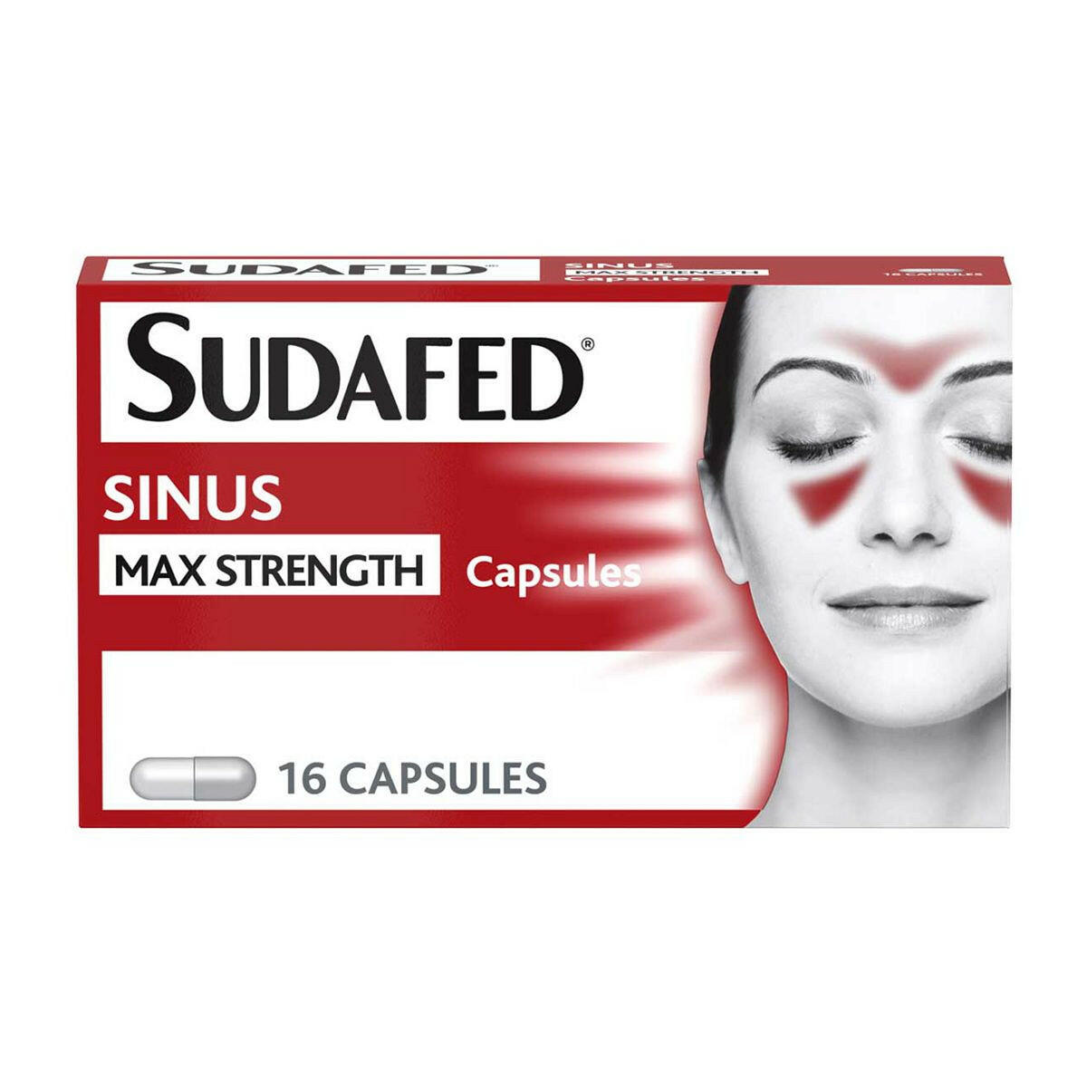 Sudafed Sinus Max Strength Capsules - 16 Capsules GOODS Boots