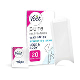 Veet Pure Cold Wax Strips Legs & Body For Sensitive Skin - 20s GOODS Boots