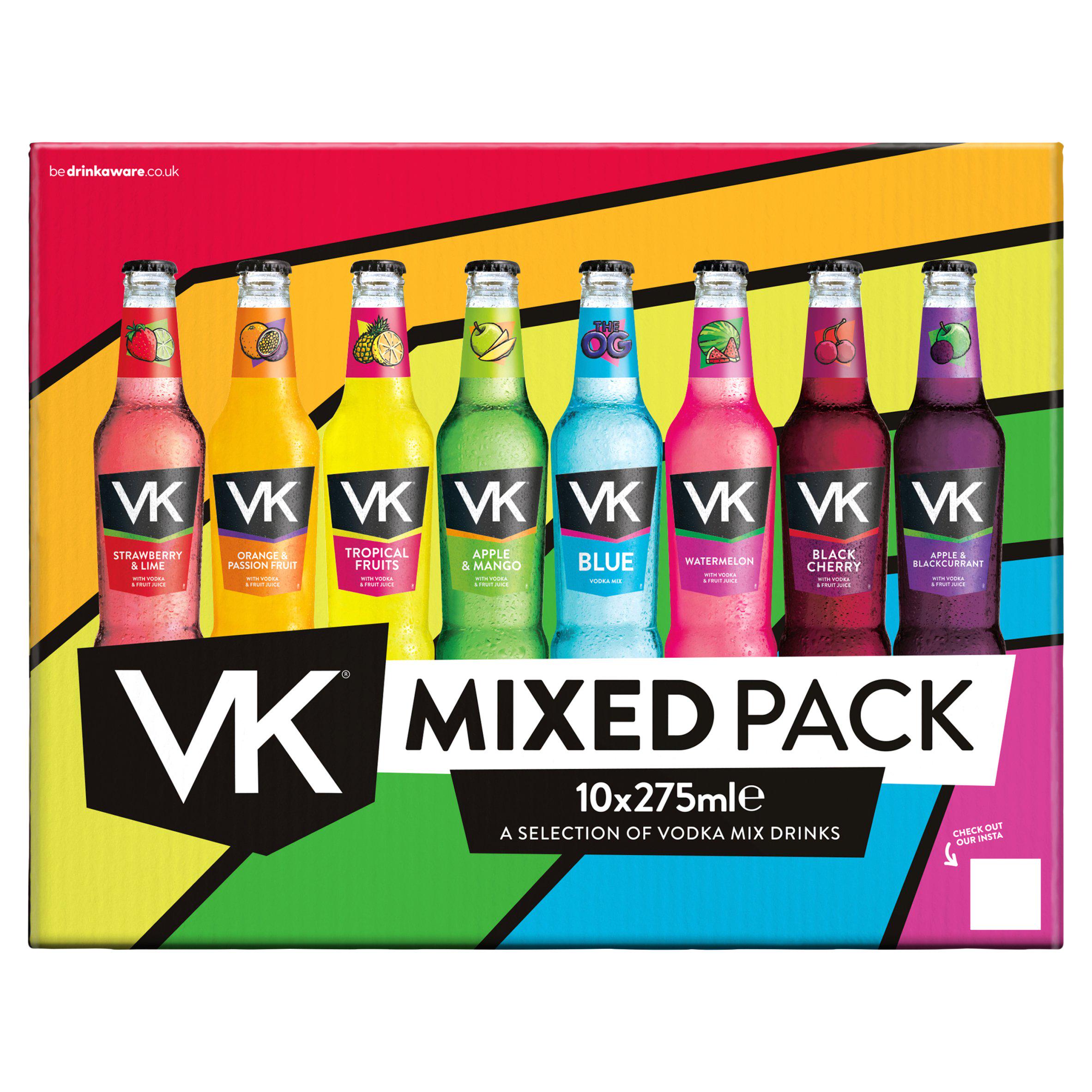 VK Mixed Pack a Selection of Vodka Mix Drinks 10x275ml GOODS Sainsburys