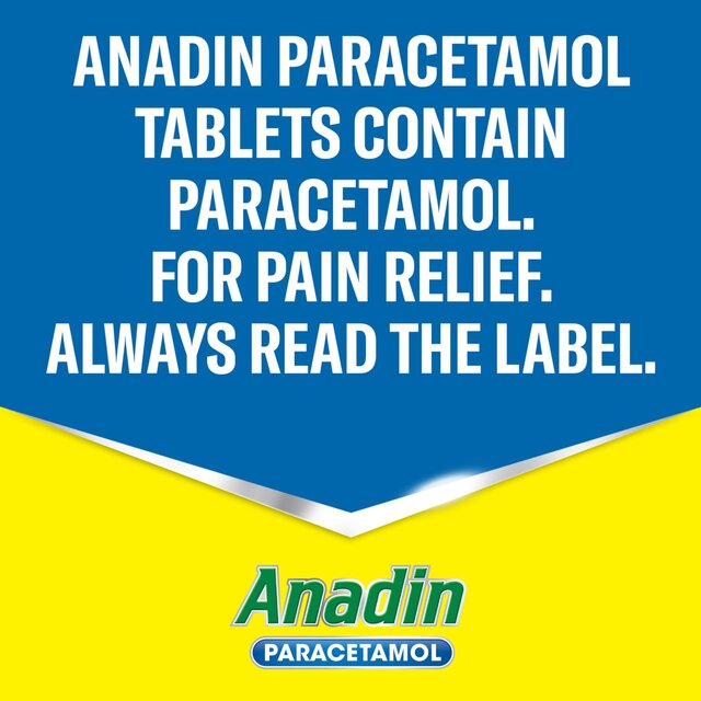 Anadin Paracetamol Pain Relief for Headaches Cold & Flu Tablets 16 16 per pack - McGrocer
