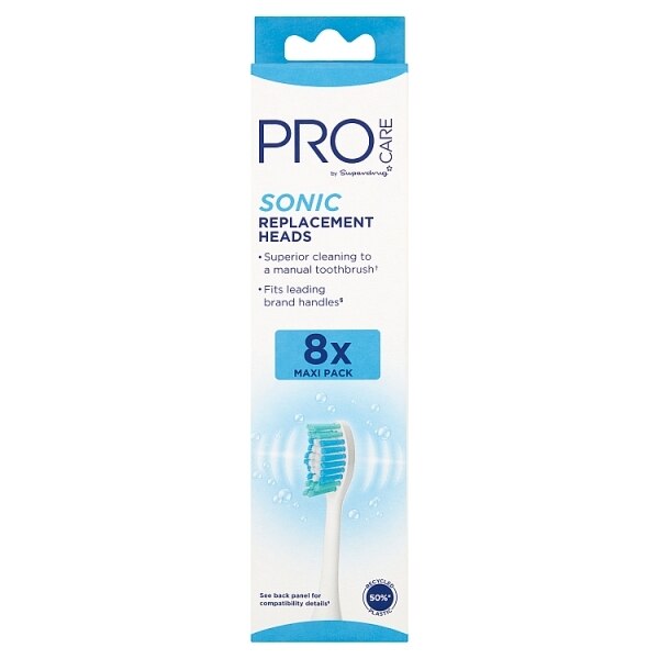 Superdrug ProCare Sonic Replacement Toothbrush Heads x8 GOODS Superdrug
