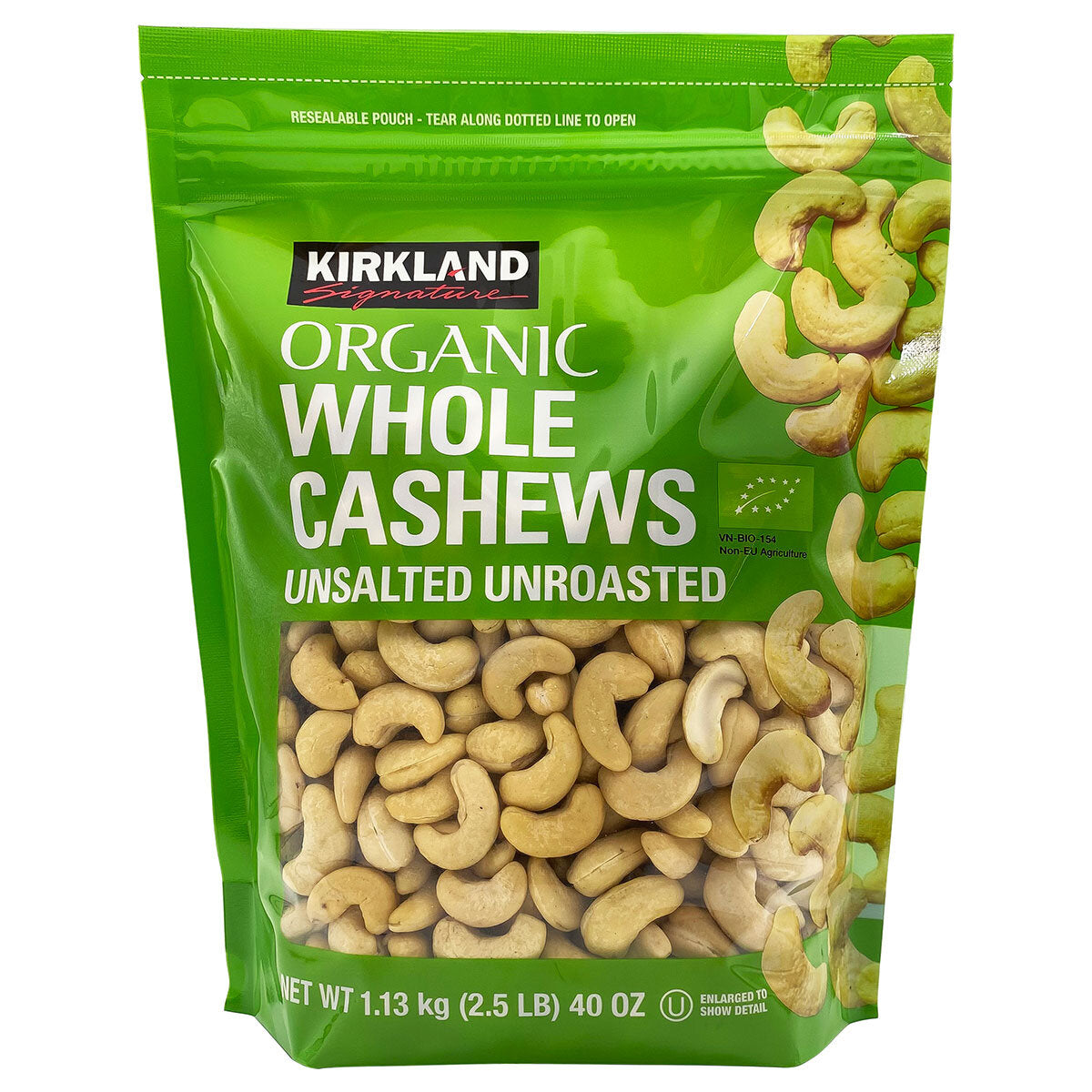 Kirkland Signature Organic Cashews Bag, 1.13kg - 998194