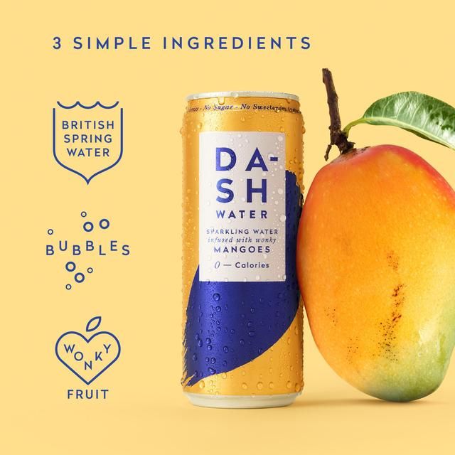 DASH Mango Infused Sparkling Water 12 x 330ml