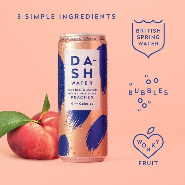 DASH Peach Infused Sparkling Water 12 x 330ml