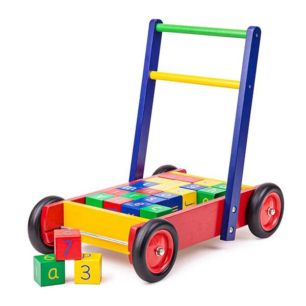 Tidlo Wooden Babywalker With ABC Blocks GOODS Superdrug