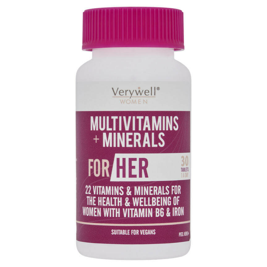 Verywell Women Multivitamins + Minerals for Her 1 A Day 30 Tablets GOODS ASDA