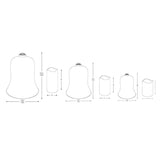 Decorative Glass Bells with LED Candles, Set of 3