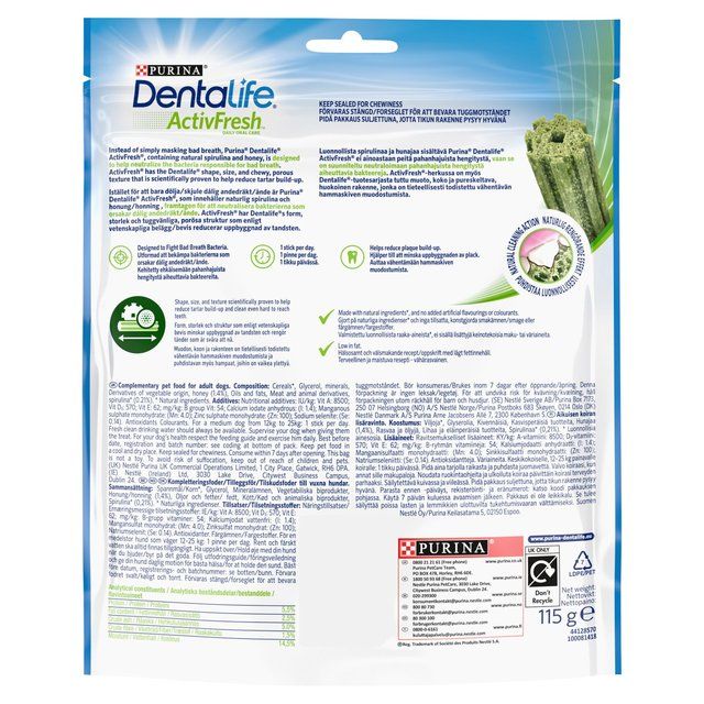 Dentalife ActivFresh Medium Dental Chicken Dog Chews 115g