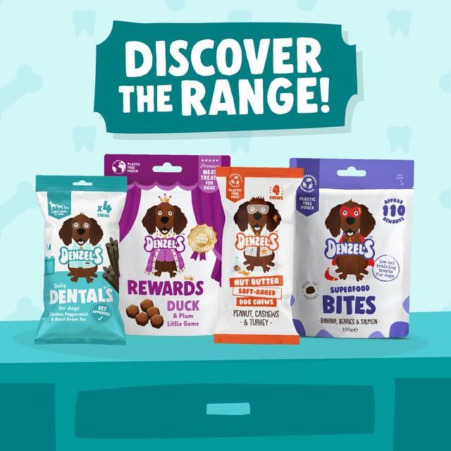 Denzel's Daily Dentals for Large Dogs Chicken Peppermint & Decaf Green Tea 120g