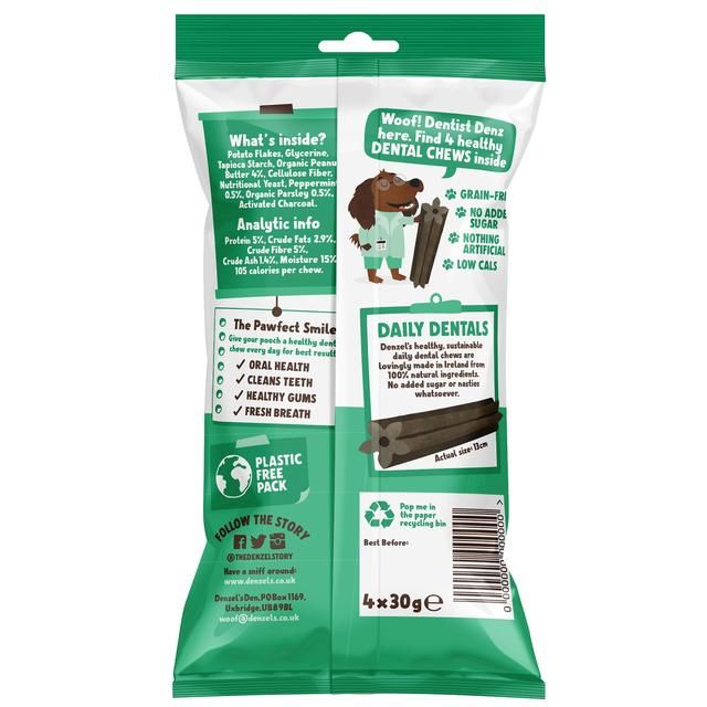 Denzel's Daily Dentals For Large Dogs Peanut Butter Peppermint & Parsley 120g