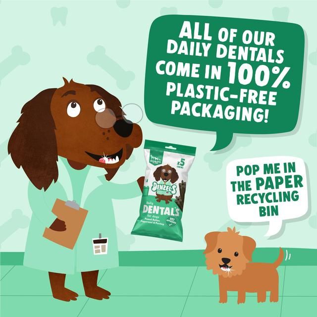 Denzel's Daily Dentals For Medium Dogs Peanut Butter Peppermint & Parsley 100g