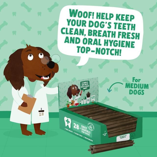 Denzel's Daily Dentals Medium Dog Peanut Butter Peppermint & Parsley 28 x 30g