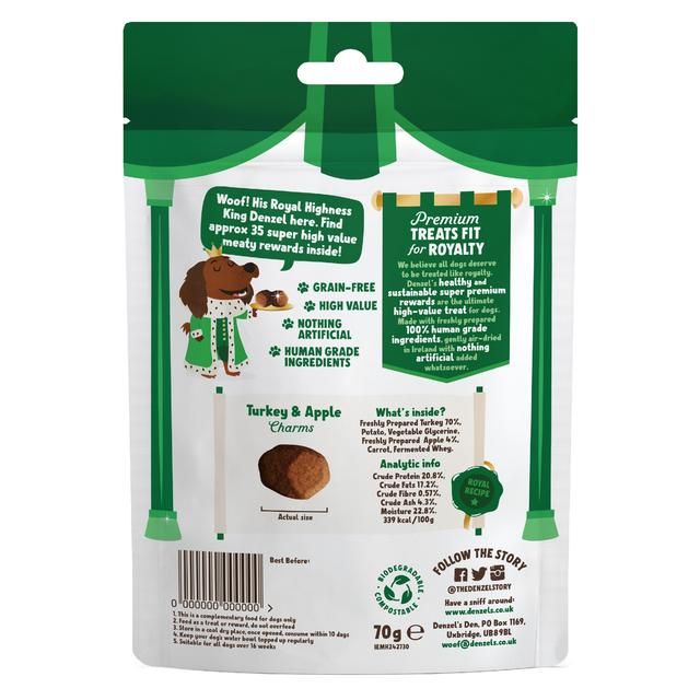 Denzel's Premium Rewards Turkey & Apple Charms 70g