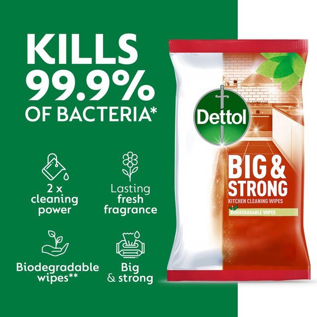 Dettol Big & Strong Kitchen Surface Cleaning Wipes 25 per pack