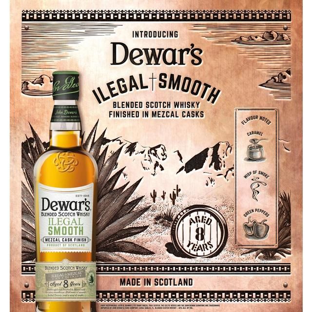 Dewars 8 Year old Ilegal Smooth Blended Scotch Whisky 70cl
