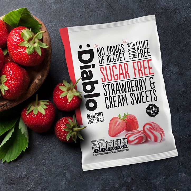 Diablo Sugar Free Strawberry & Cream Sweets 75g