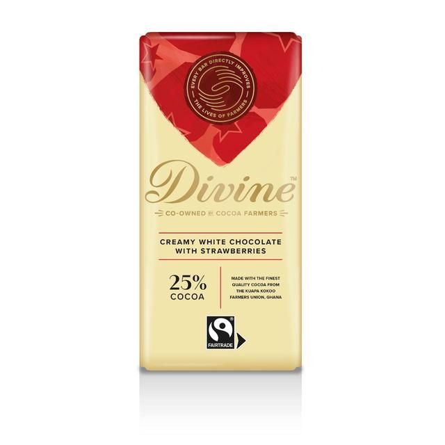 Divine White Chocolate with Strawberries 90g