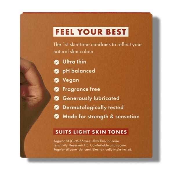 DNR Roam Skin Tone Condoms Light Brown 12 Pack