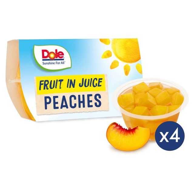 Dole Peaches In Juice Fruit Pots Multipack 4 x 113g