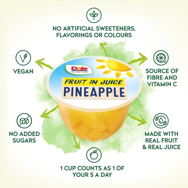 Dole Pineapple In Juice Fruit Pots Multipack 4 x 113g