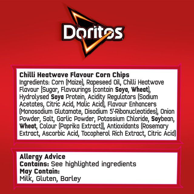 Doritos Chilli Heatwave Tortilla Chips Sharing Bag Crisps 180g
