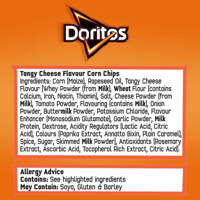 Doritos Tangy Cheese Tortilla Chips Sharing Bag Crisps 180g