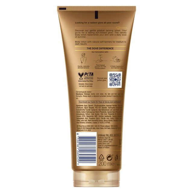 Dove Dermaspa Summer Revived Medium-Dark Body Lotion 200ml