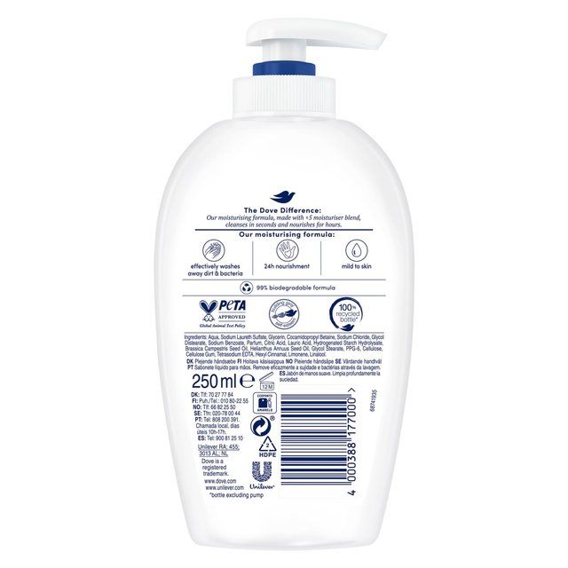 Dove Liquid Moisturising Cream Handwash for Soft & Smooth Hands 250ml