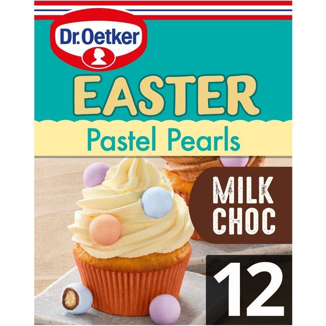 Dr. Oetker 12 Milk Chocolate Pastel Pearls Cake Decorations 33g