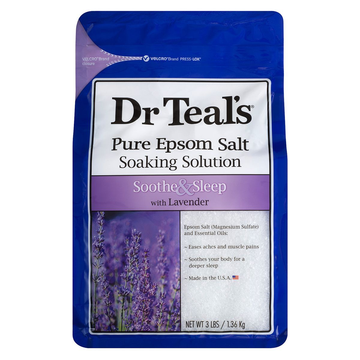 Dr Teal's Pure Epsom Salt Soaking Solution Soothe & Sleep with Lavender 1.36kg