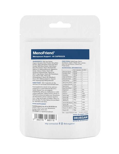 DR.VEGAN MenoFriend® | 30 Day Supply | 2 Capsules Per Day