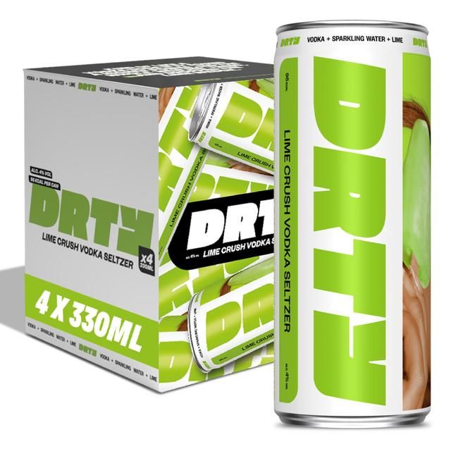 DRTY Lime Crush Vodka Seltzer 4 x 330ml