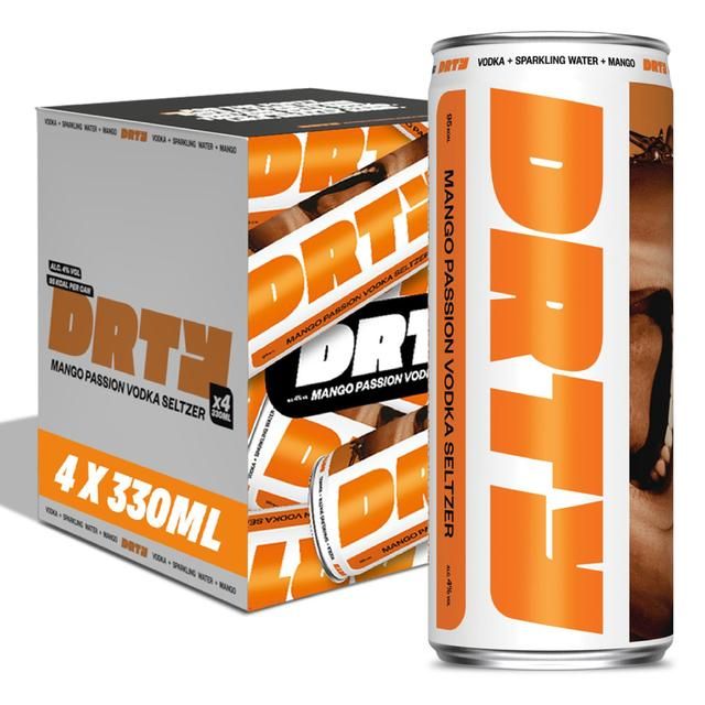 DRTY Mango Passion Vodka Seltzer 4 x 330ml