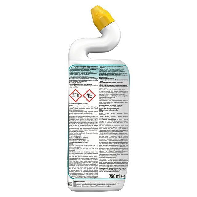 Duck Foaming Bleach Gel Toilet Liquid Cleaner Pine 750ml