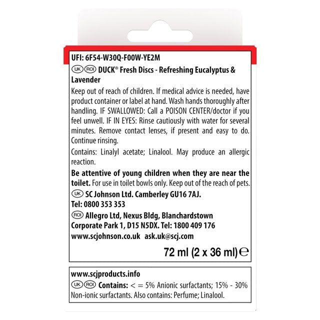 Duck Toilet Fresh Discs Duo Refills Lavender & Eucalyptus 2 x 36ml