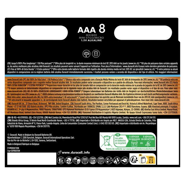Duracell Optimum AAA Batteries 8 per pack