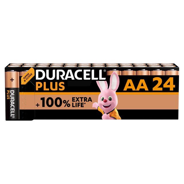 Duracell Plus 100% AA Alkaline Batteries 24 per pack