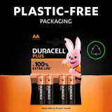 Duracell Plus 100% AA Alkaline Batteries 4 per pack