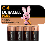 Duracell Plus Alkaline C Batteries, pack of 4