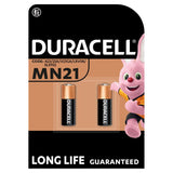 Duracell Specialty Alkaline MN21 Battery 12V, pack of 2 (A23 / 23A / V23GA / LRV08 / 8LR932)