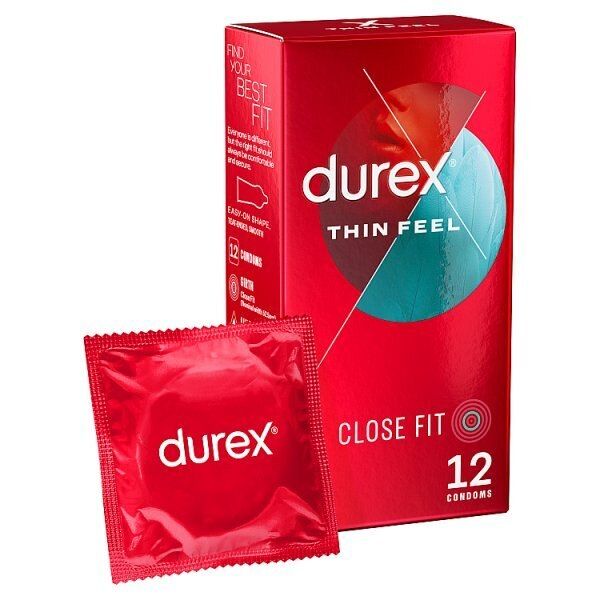 Durex Thin Feel Condoms Enhanced Sensitivity Close Fit 12s