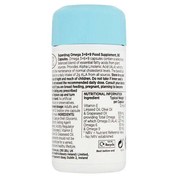 Superdrug Omega 3+6+9 90 Capsules GOODS Superdrug