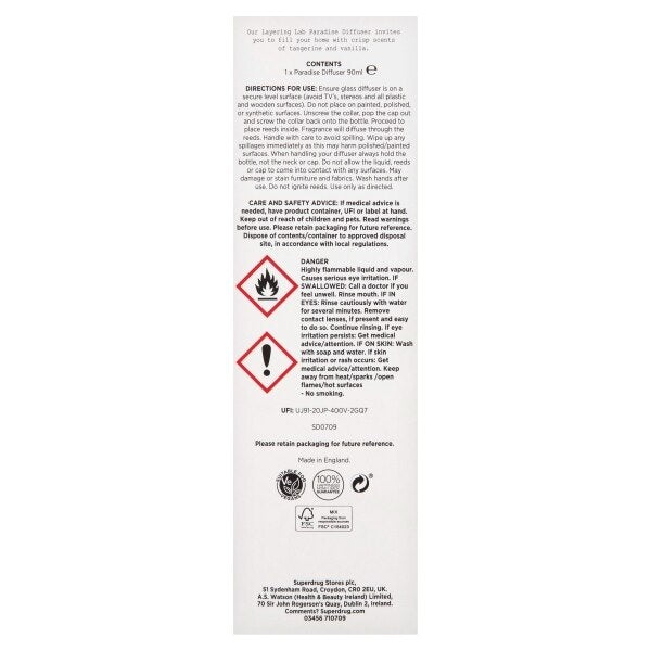 Superdrug Layering Lab Paradise 90ml Diffuser GOODS Superdrug