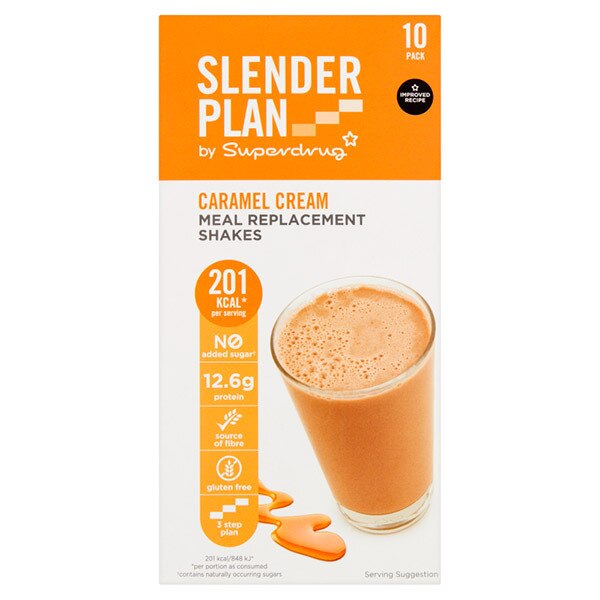 Superdrug Slenderplan Meal Replacement Shake Caramel x10 GOODS Superdrug