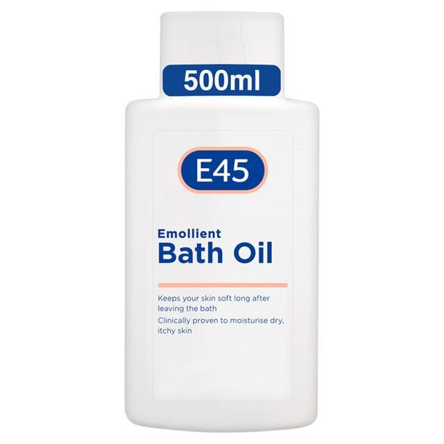 E45 Emollient Bath Oil to moisturise dry itchy skin 500ml