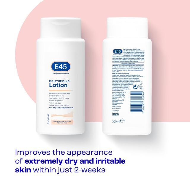 E45 Moisturiser Lotion for very dry skin 200ml
