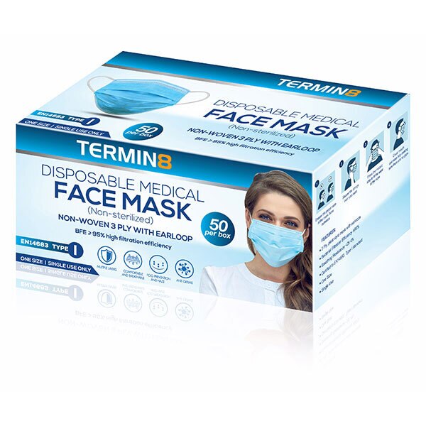 Termin8 Disposable Face Mask x50 Type 1 GOODS Superdrug