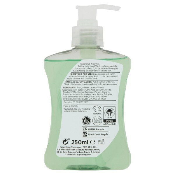 Superdrug Antibacterial Aloe Handwash 250ml GOODS Superdrug