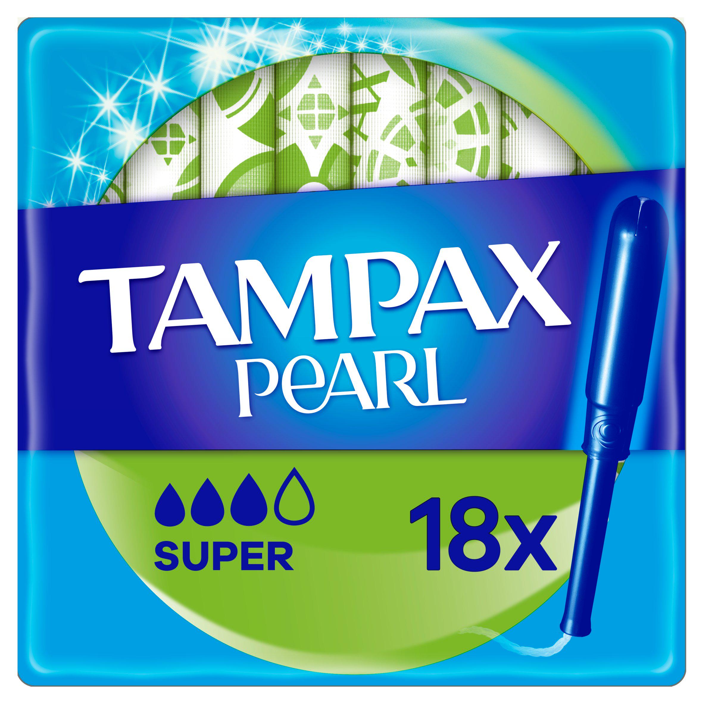 Tampax Pearl Super Tampons Applicator x18 feminine care Sainsburys