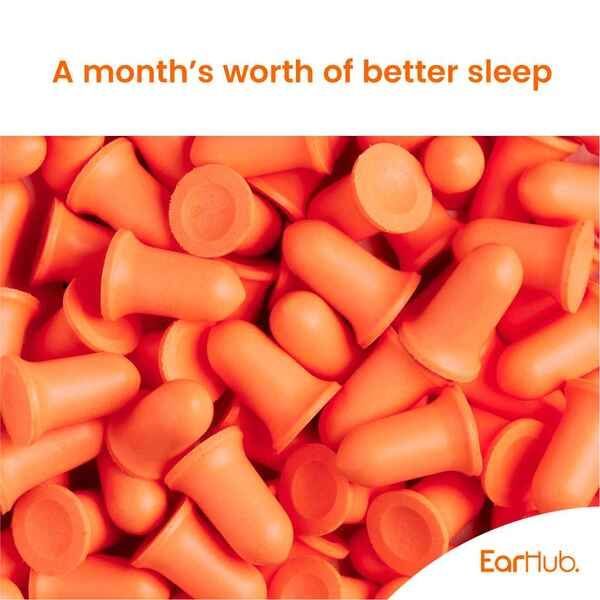 EarHub Premium Orange Soft Foam Earplugs 30 Pair
